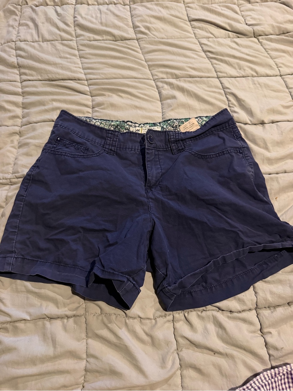 Lee Dark Blue Cotton Bermuda Shorts